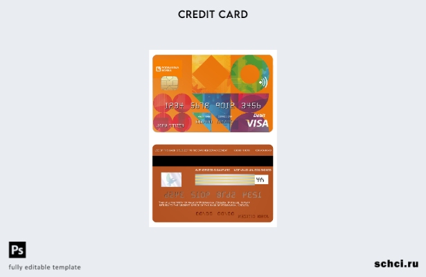 цифровая загрузка шаблона карты Visa банка Podravska в Хорватии